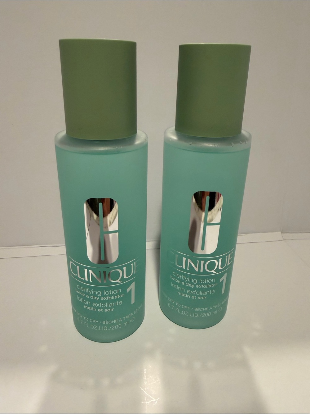 2 x Clinique Clarifying Lotion #1 for Dry to Very Dry Skin 6.7OZ/200ML NEW NWOB